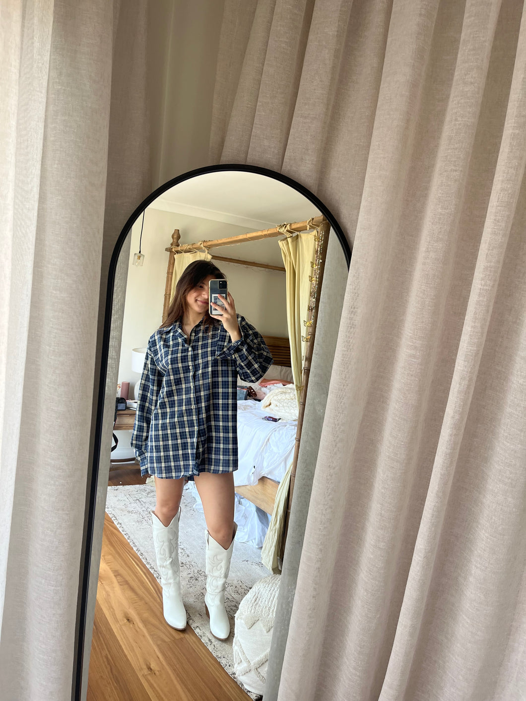 90s Checked Oversized Shirt