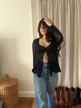 Load image into Gallery viewer, Black Lace Cardi Top
