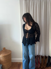 Load image into Gallery viewer, Black Lace Cardi Top
