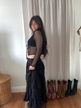 Load image into Gallery viewer, Black Ruffle Maxi Tier Skirt
