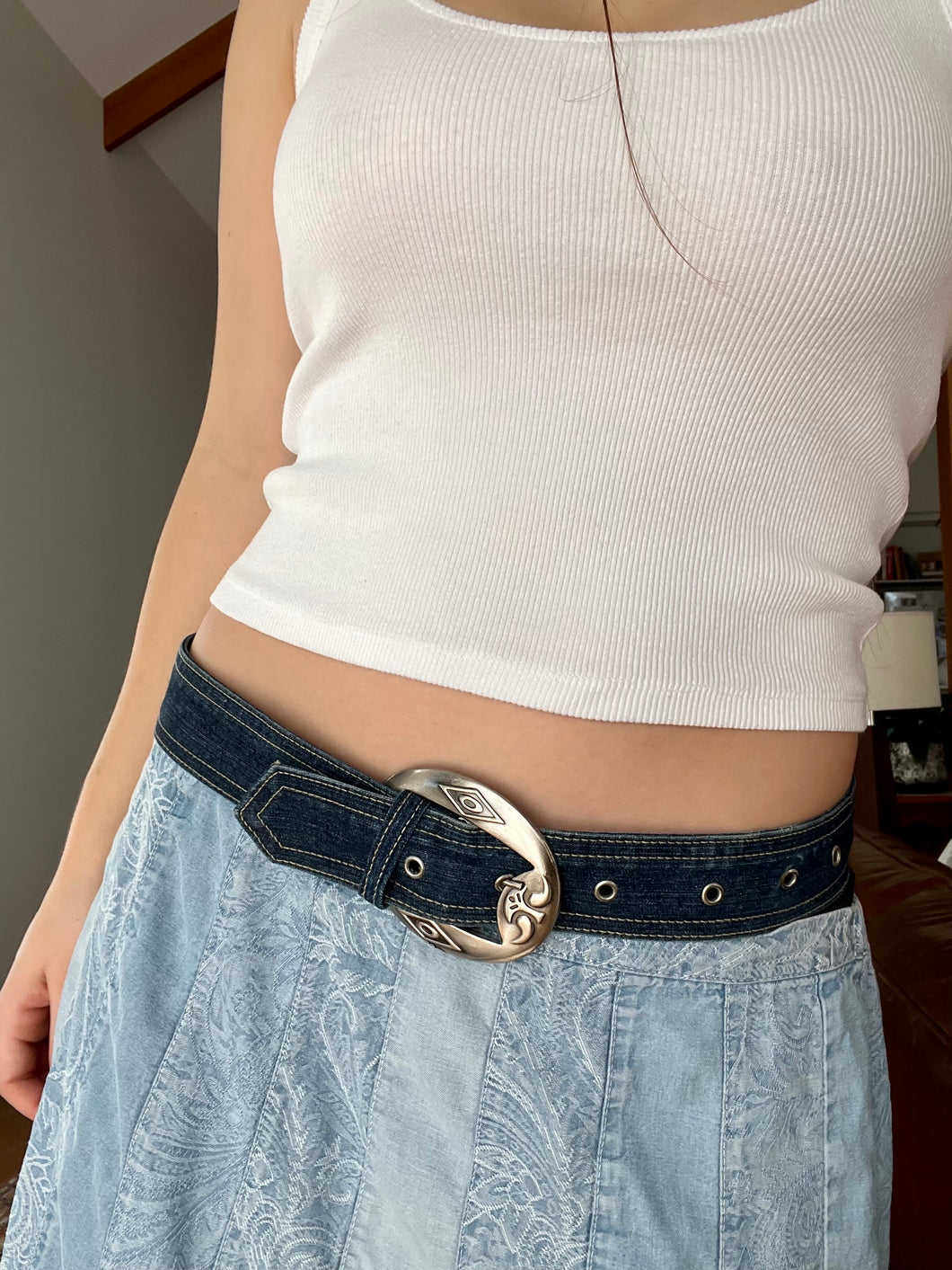 Y2K Denim Statement Belt