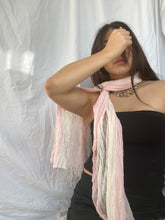 Load image into Gallery viewer, Pink &amp; Cream Lace Scarf
