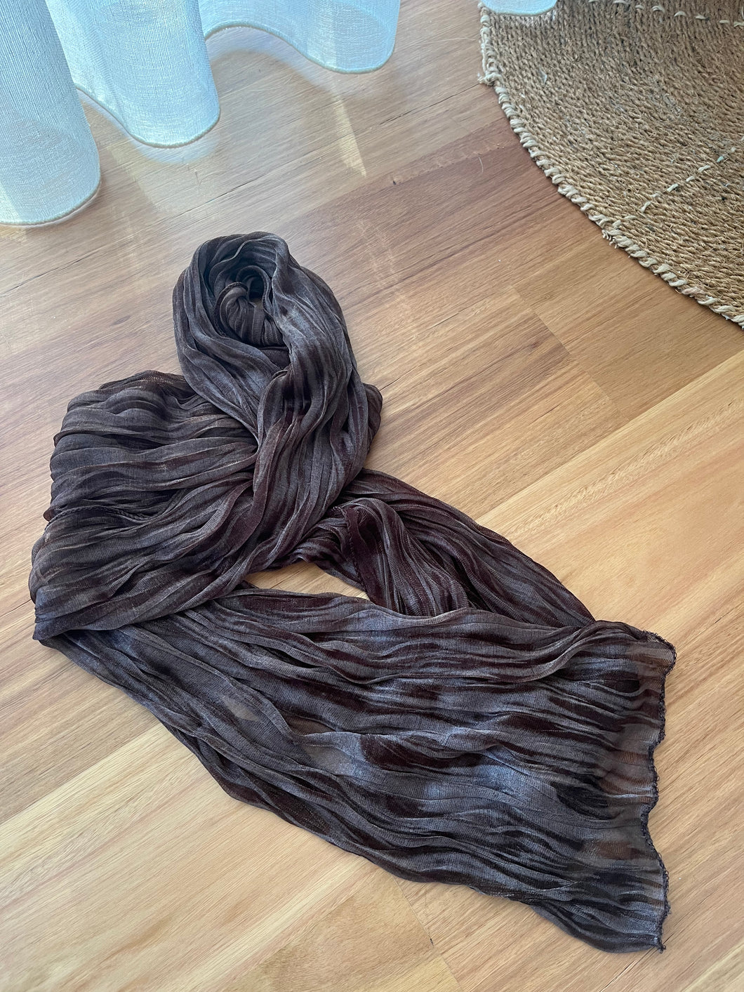 Brown Sheer Scarf